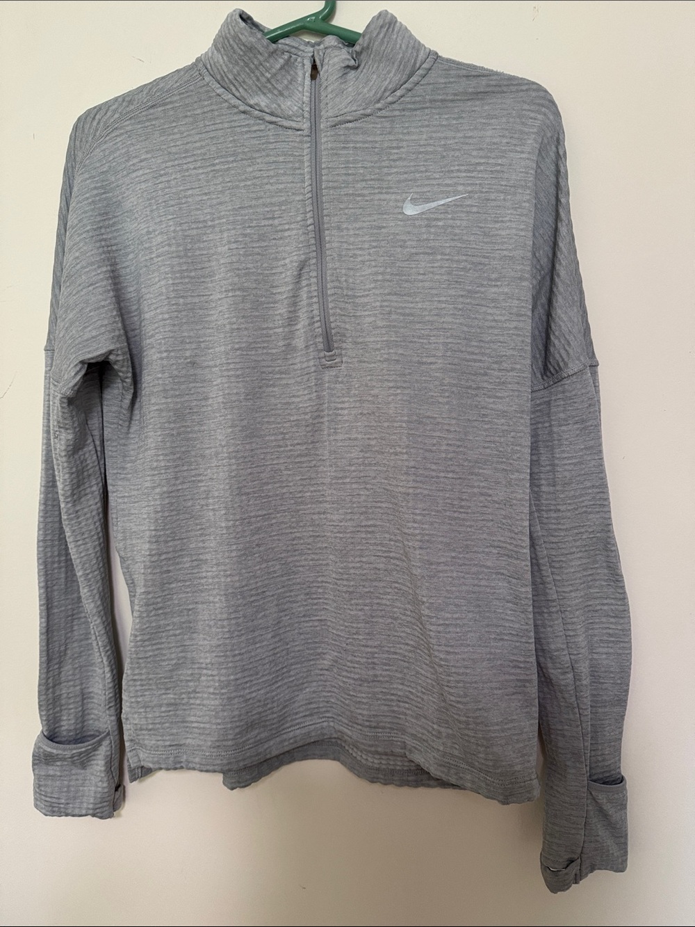 Nike Light Gray Quarter-Zip Pullover Sweatshirt